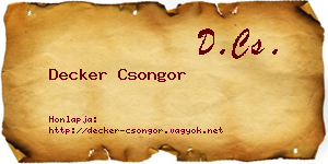 Decker Csongor névjegykártya