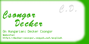 csongor decker business card